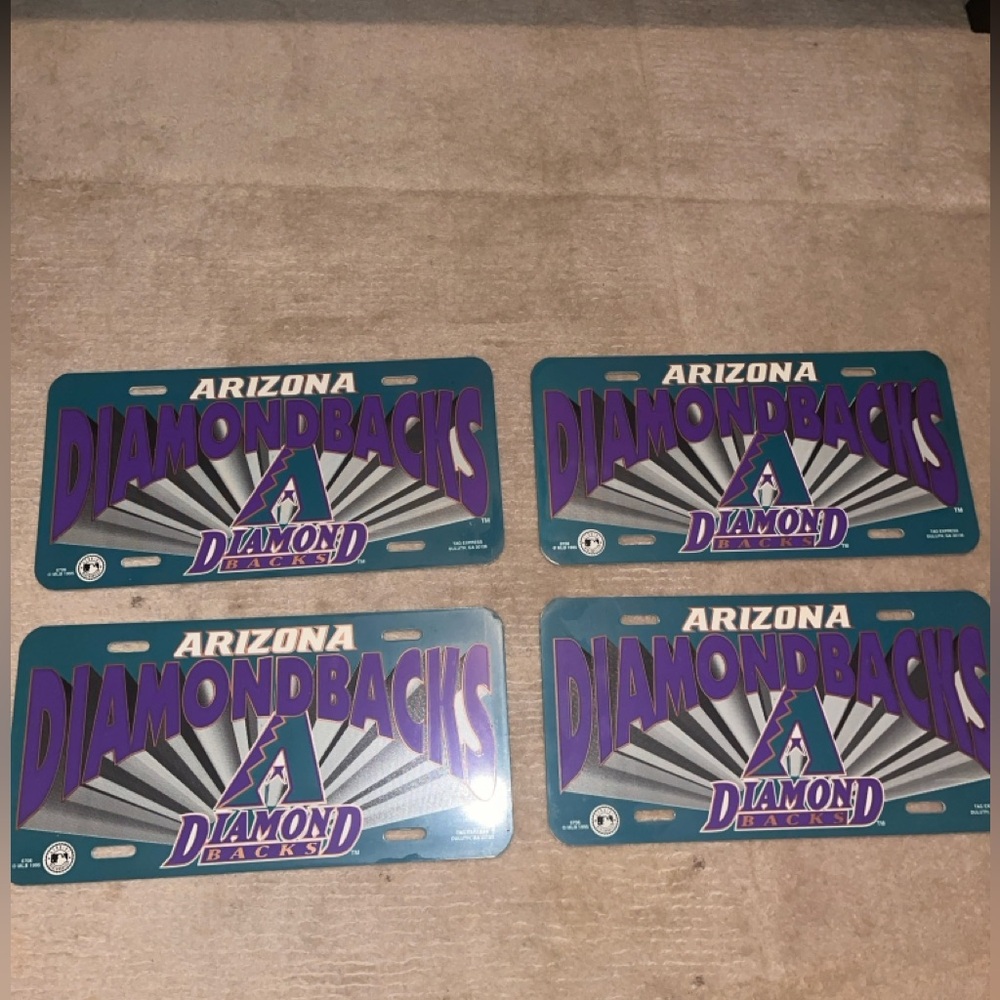 Set of four Arizona Diamondbacks Vintage Booster / License Plates